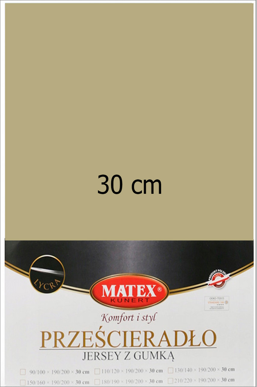 Prześcieradło jersey z gumką 30 cm – beż