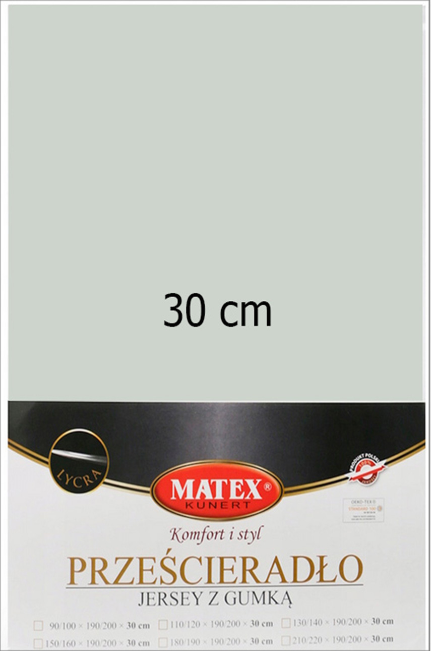 Prześcieradło jersey z gumką 30 cm – szary